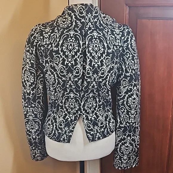 TWENTYONE BLAZER ZIPER BLACK WHITE DESIGN M MEDIUM TWENTY ONE FOREVER 21 - Picture 7 of 11